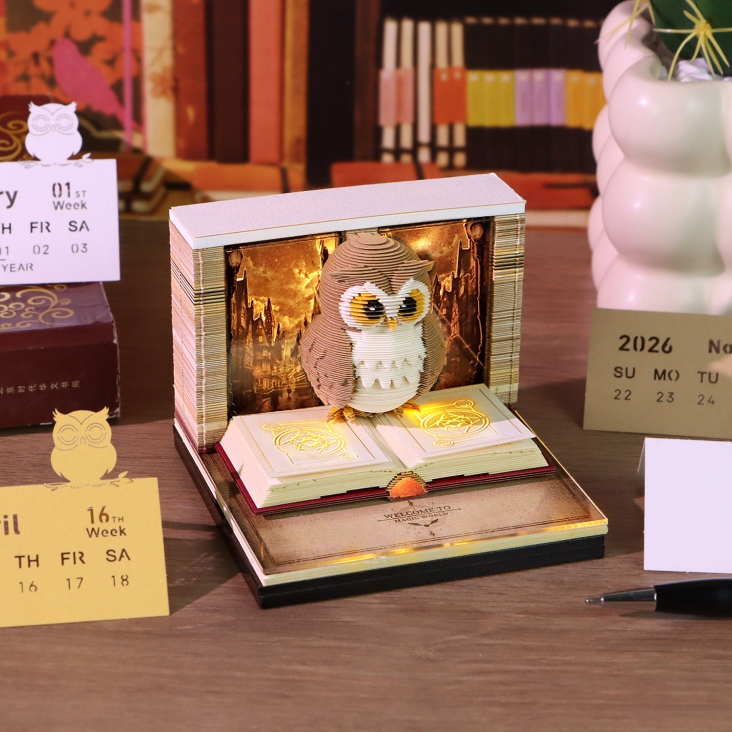 Hibou magique (avec lumière et calendrier 2026)