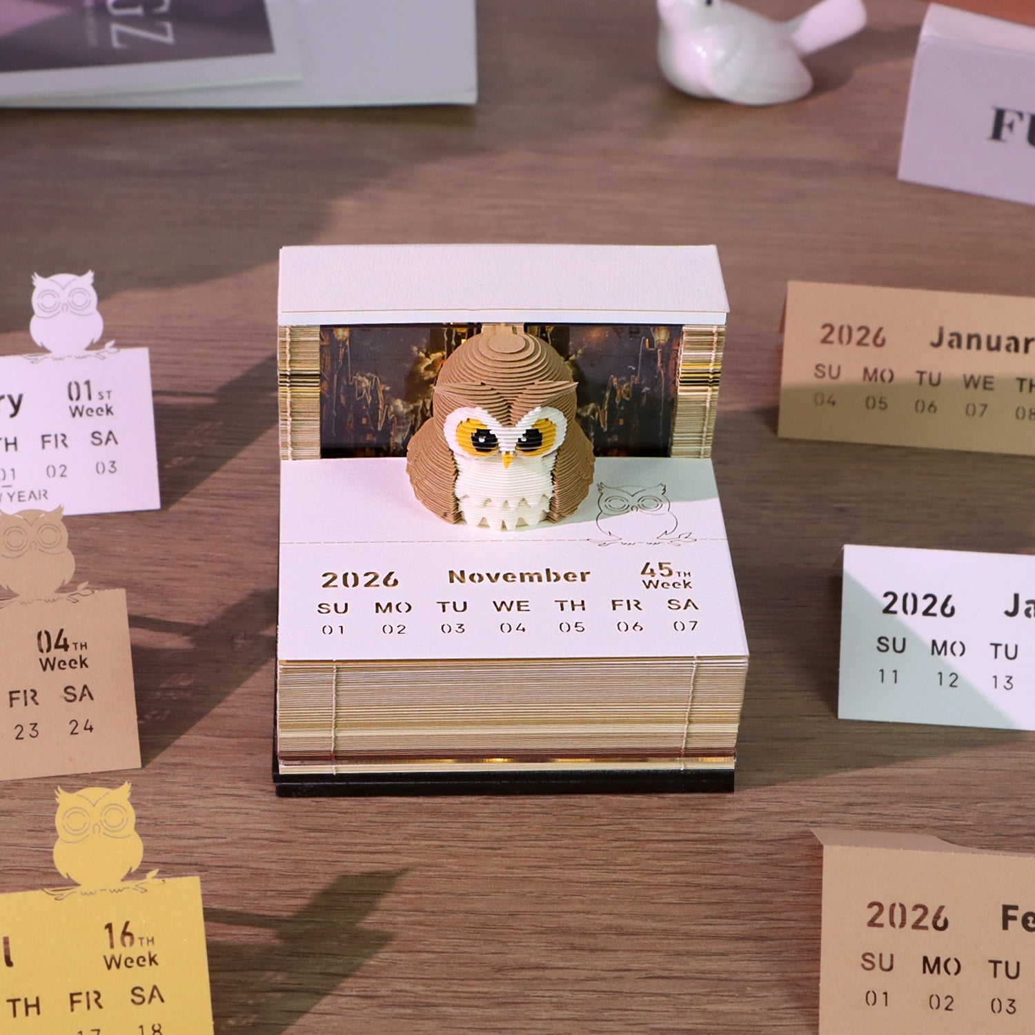 Hibou magique (avec lumière et calendrier 2026)