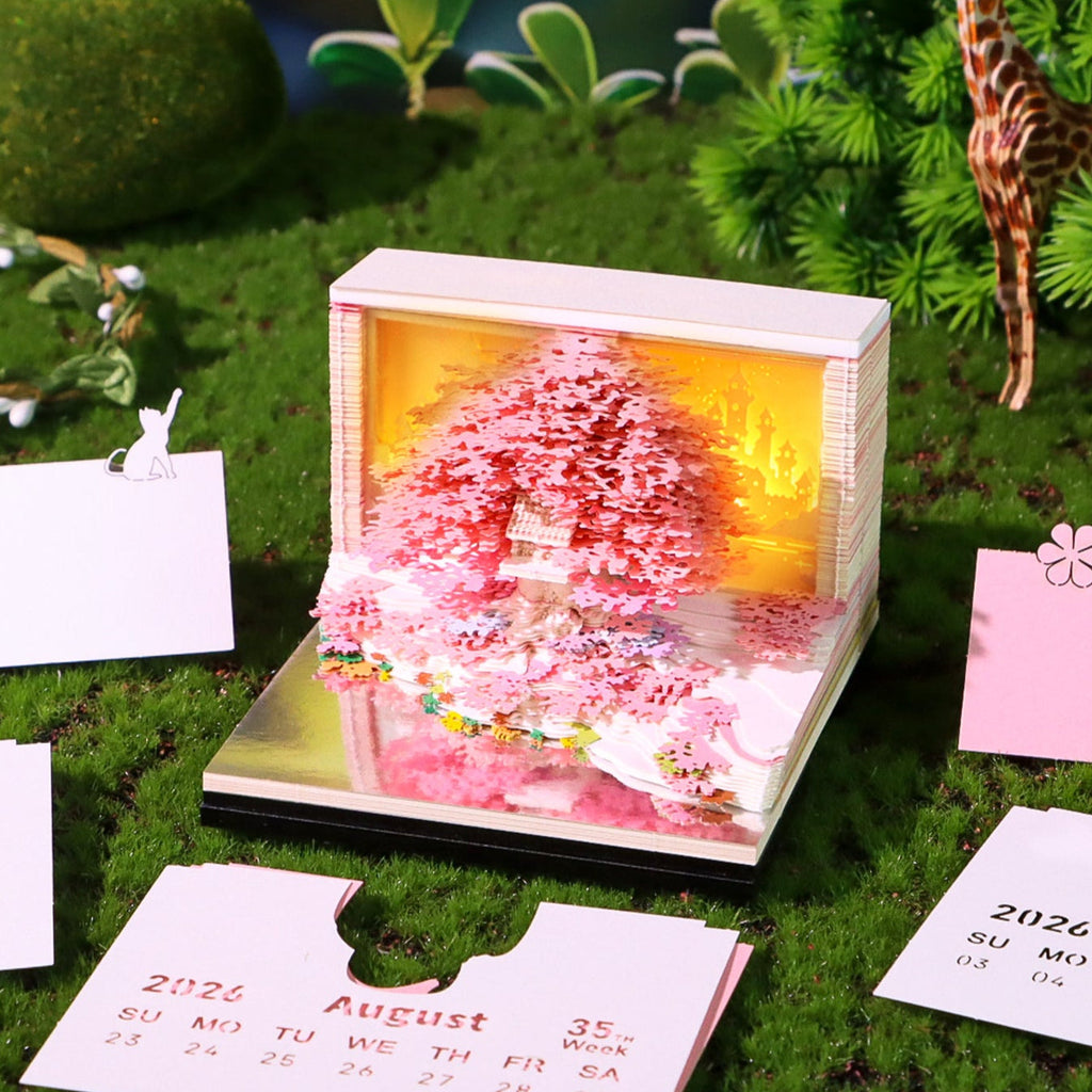 Maison de l'arbre Sakura (avec lumière et calendrier 2026)