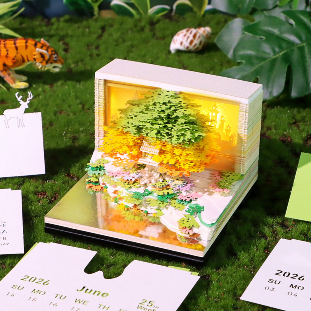 Maisonnette Arbre Vert (avec Lumière et Calendrier 2026)