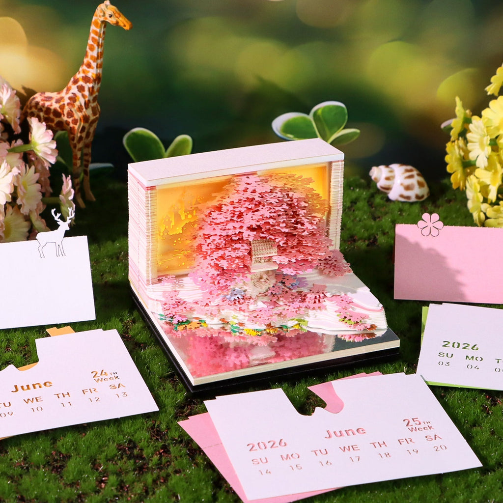 Maison de l'arbre Sakura (avec lumière et calendrier 2026)