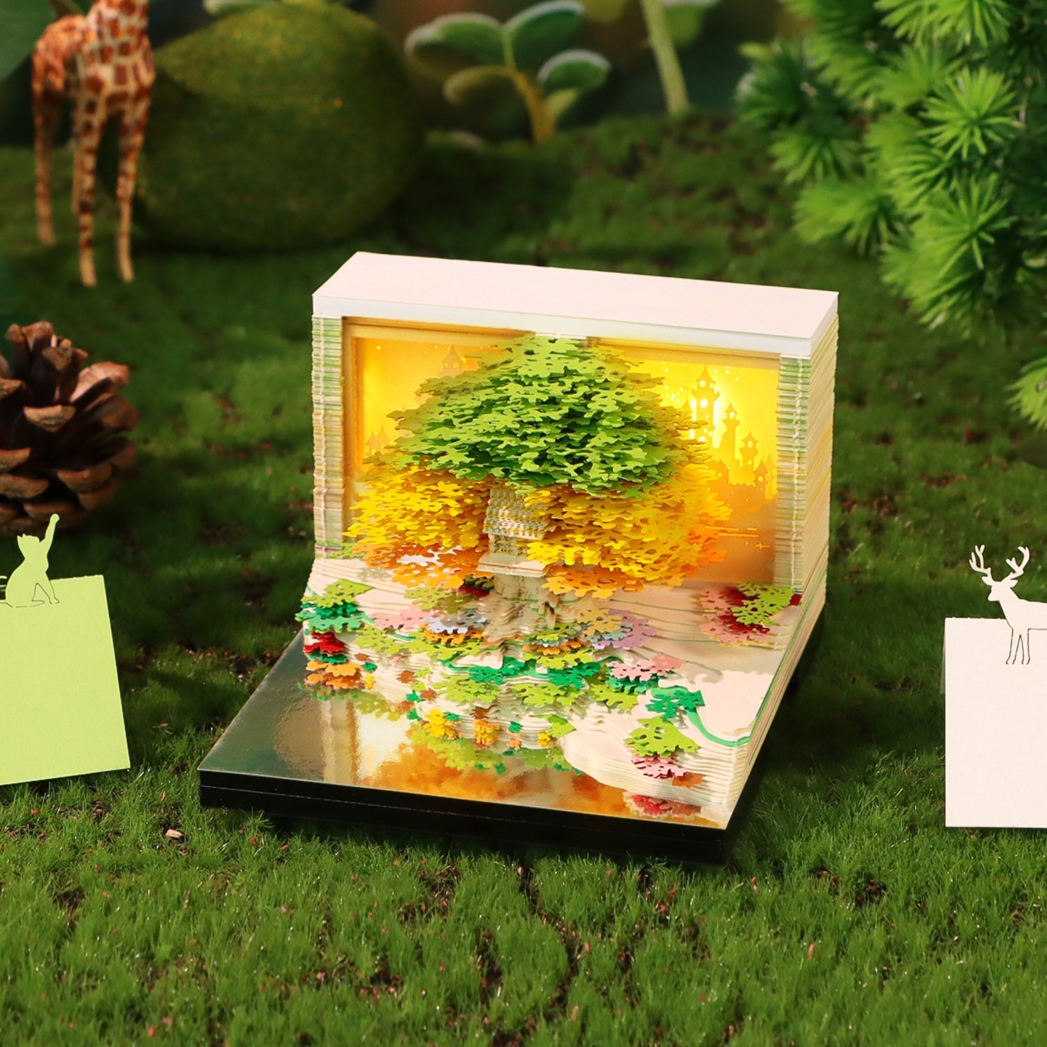Maisonnette Arbre Vert (avec Lumière et Calendrier 2026)