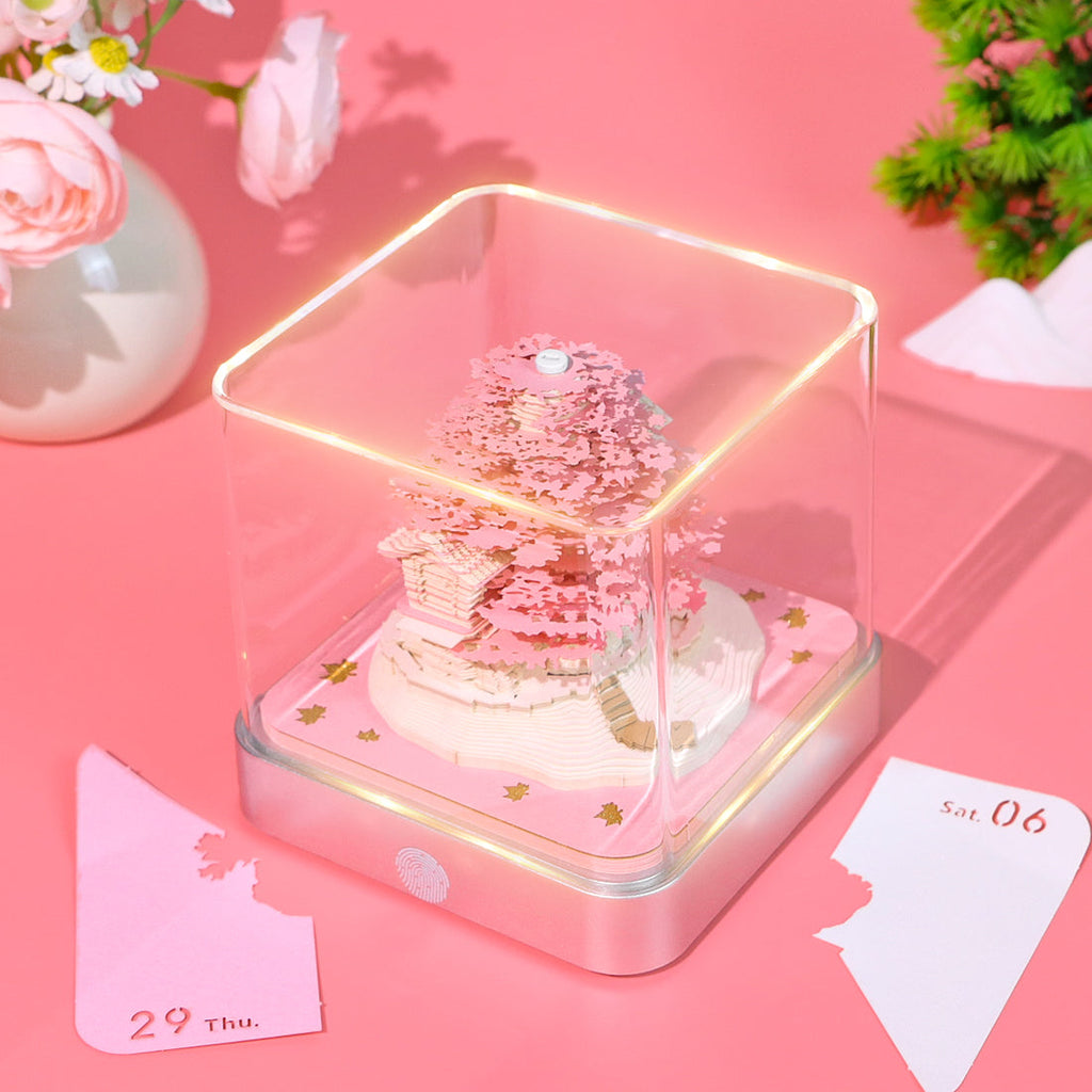 Arbre rose (avec lumière et calendrier 2026)