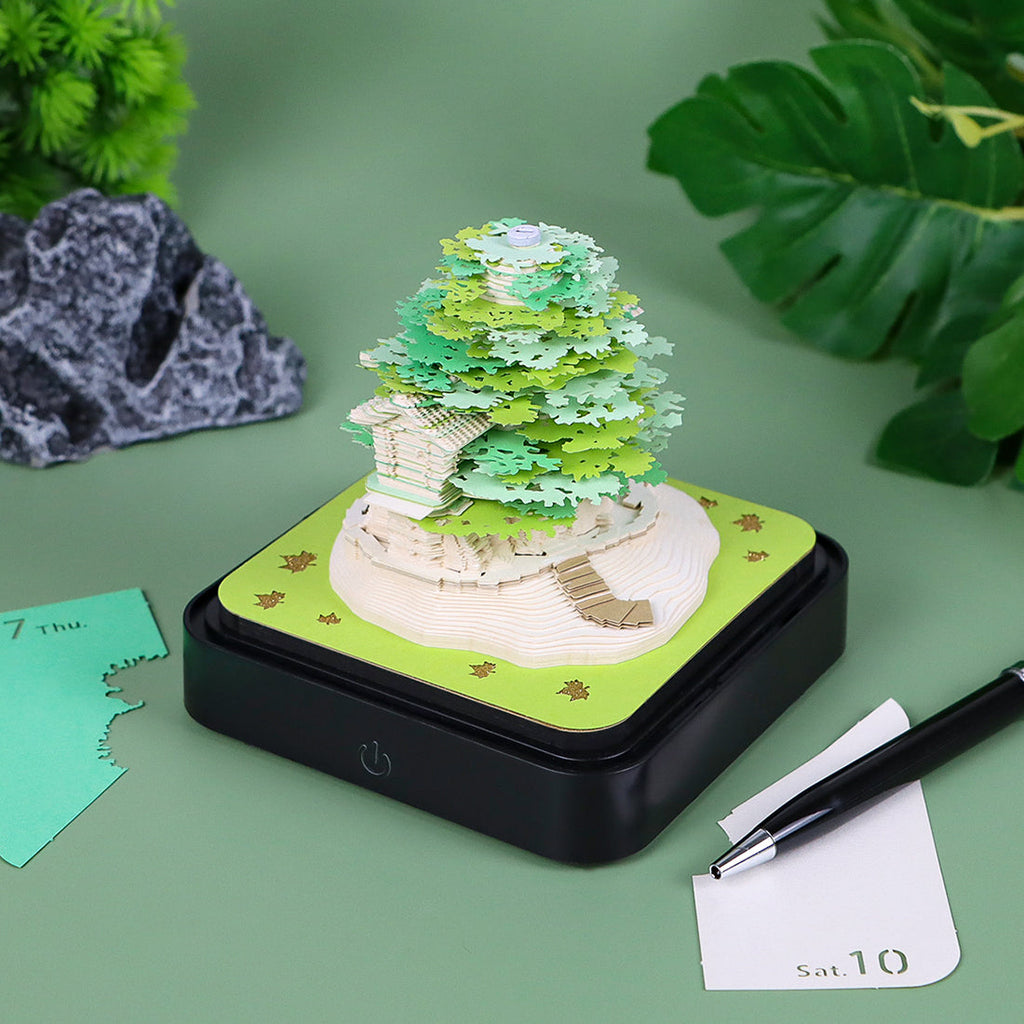 Arbre vert (avec lumière et calendrier 2026)
