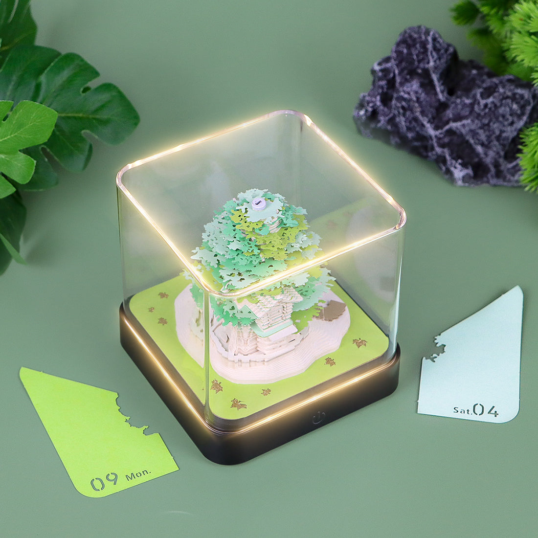 Arbre vert (avec lumière et calendrier 2026)