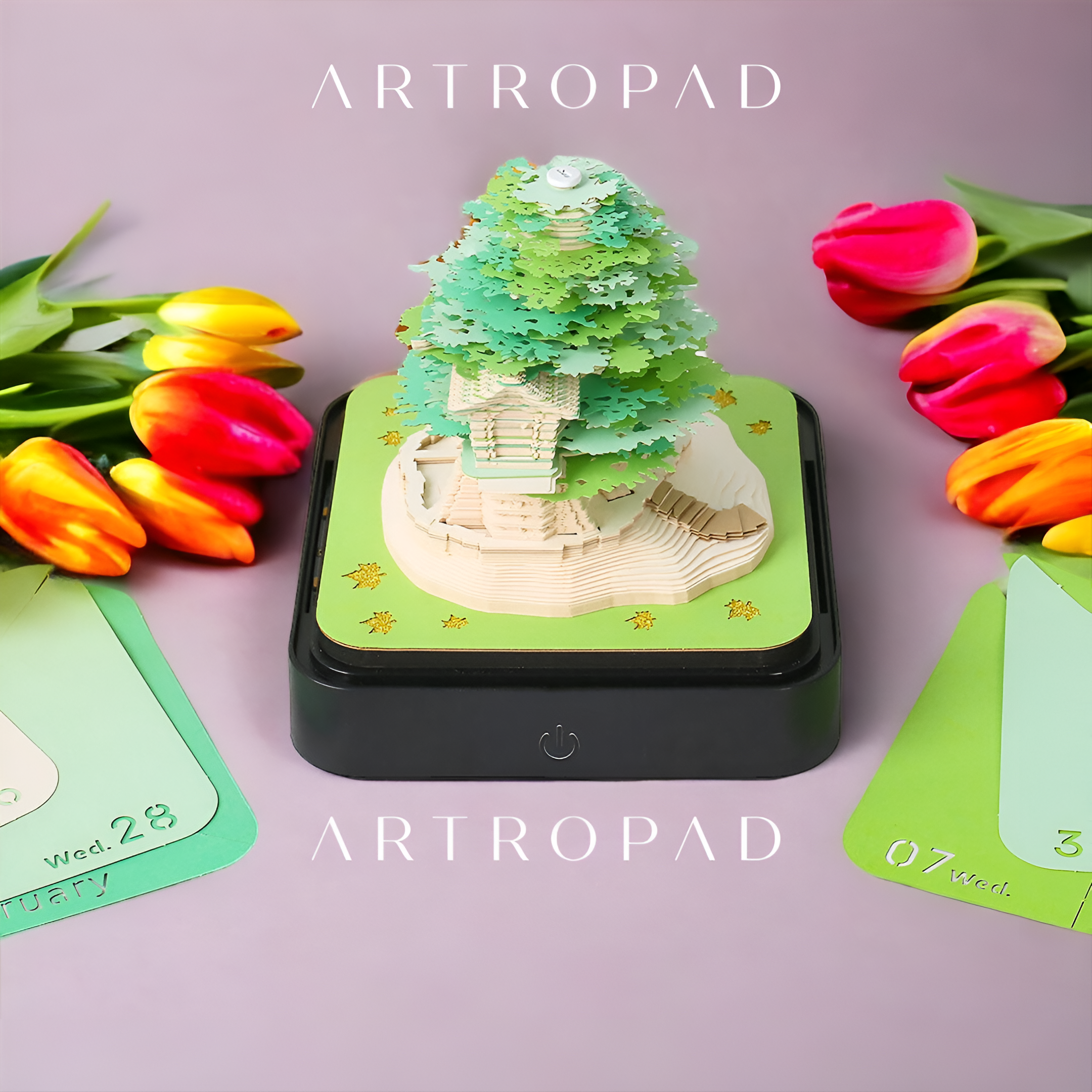 Arbre vert (avec lumière et calendrier 2026)